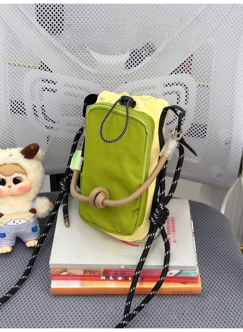 Water Bottle Holder with Strap, Water Bottle Carrier Bag, Insulated Water Bottle Sling Bag - Fashion Two-Tone Drawstring Backpack with Dedicated Phone & Bottle Pockets for City Commute, Day Out, Campus - Image 5